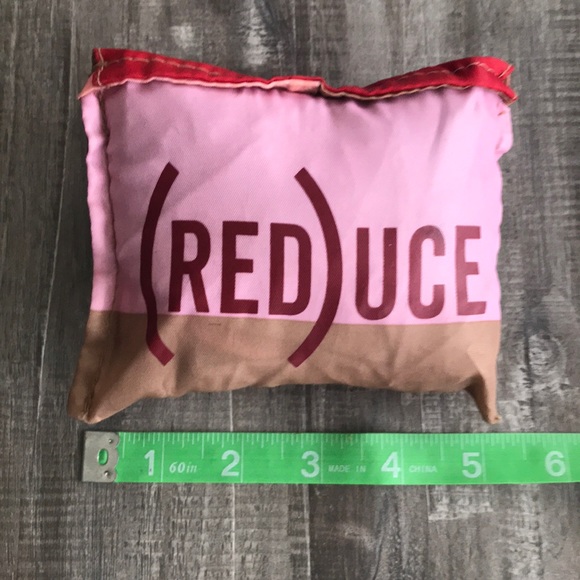 GAP (RED) Packable Striped Tote Folds Into Pocket - Picture 11 of 12